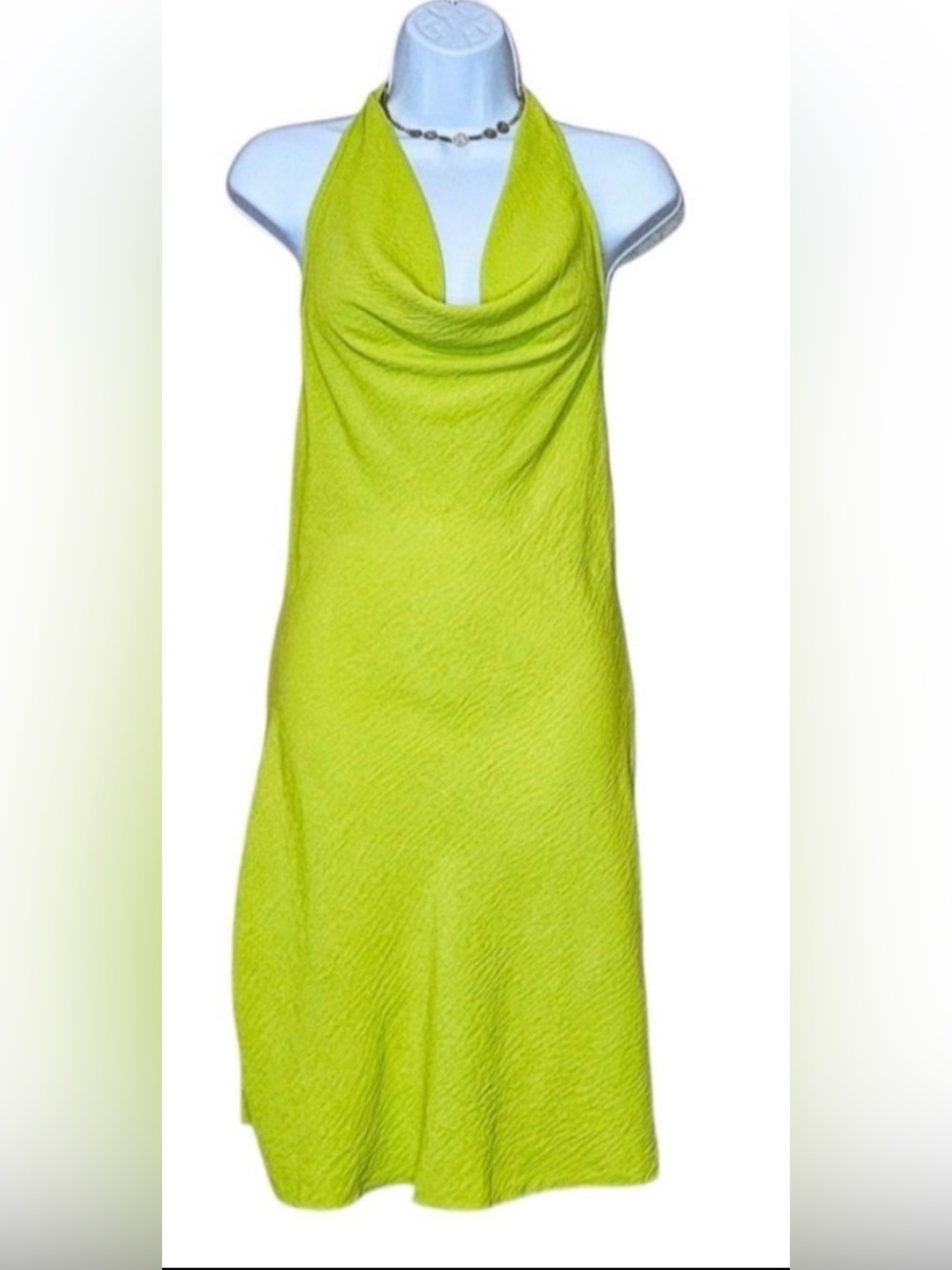 See You Monday Lime Halter Dress
